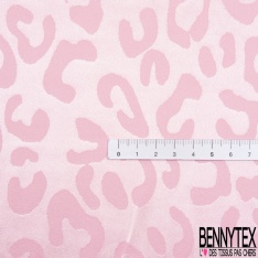 Coupon 3m Satin polyester jacquard élasthanne motif léopard azur fond azur