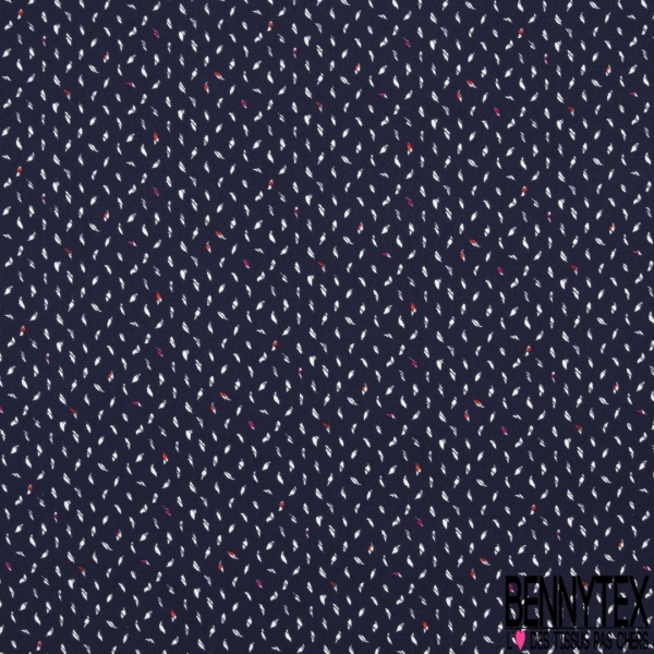 Crêpe viscose imprimé mini fleur champêtre stylisée éparse fond rose pastel