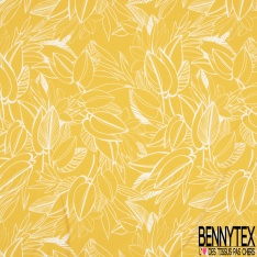 Crêpe viscose imprimé mini plume d'oiseau fantaisie fond marine