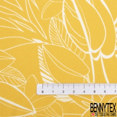 Crêpe viscose imprimé mini plume d'oiseau fantaisie fond marine