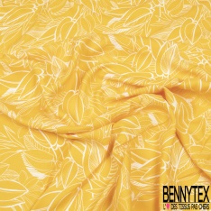 Crêpe viscose imprimé mini plume d'oiseau fantaisie fond marine