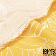 Crêpe viscose imprimé mini plume d'oiseau fantaisie fond marine