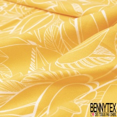 Crêpe viscose imprimé mini plume d'oiseau fantaisie fond marine