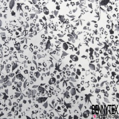 Fibranne viscose imprimé amérindien blanc cassé fond noir