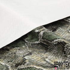 Simili cuir imprimé peau de serpent effet écaille camaïeu de marron