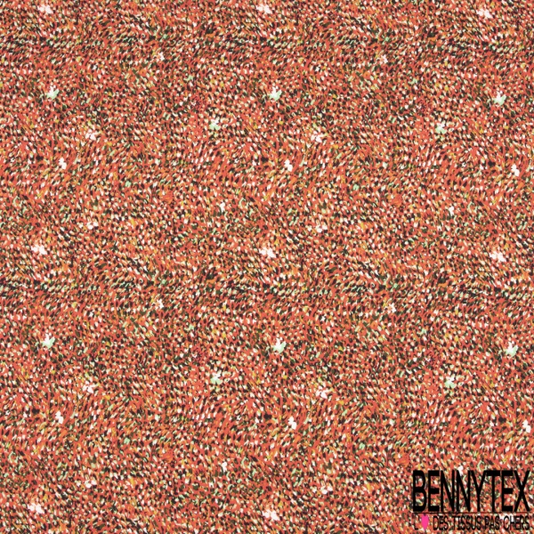 Coton viscose imprimé petit losange bandana rouge fond blanc optique