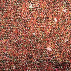 Coton viscose imprimé petit losange bandana rouge fond blanc optique