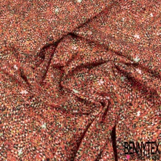 Coton viscose imprimé petit losange bandana rouge fond blanc optique