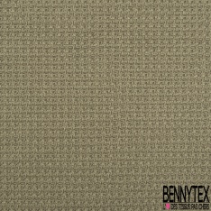 Coupon 3m coton natté effet nid d'abeille chiné souris sable noir écru