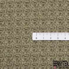 Coupon 3m coton natté effet nid d'abeille chiné souris sable noir écru