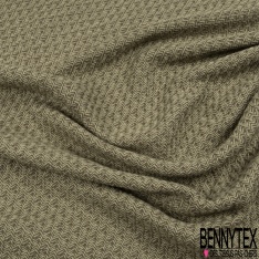 Coupon 3m coton natté effet nid d'abeille chiné souris sable noir écru