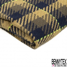 Coupon 3m coton natté uni chiné olive kaki