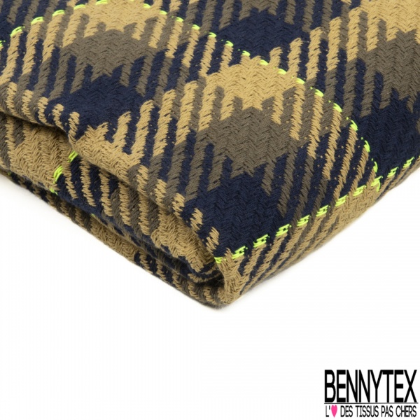 Coupon 3m coton natté uni chiné olive kaki