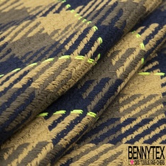 Coupon 3m coton natté uni chiné olive kaki