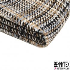 Coupon 3m coton natté petit quadrillage bordeaux jaune d'or écru nuit noir orange kaki jaune pastel