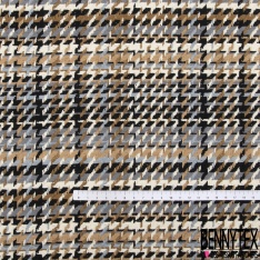 Coupon 3m coton natté petit quadrillage bordeaux jaune d'or écru nuit noir orange kaki jaune pastel