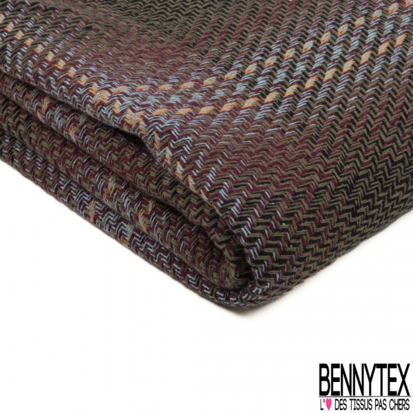 Coupon 3m coton natté carreau olive noir orange écru marron