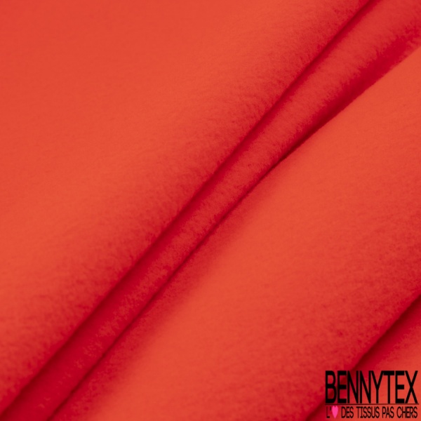 Polaire double face orange fluo