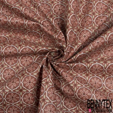 Coton enduit imprimé feuille tropicale multicolore fond noir