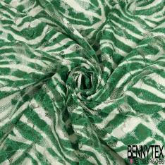 Dentelle polyamide élasthanne losange fantaisie uni safran