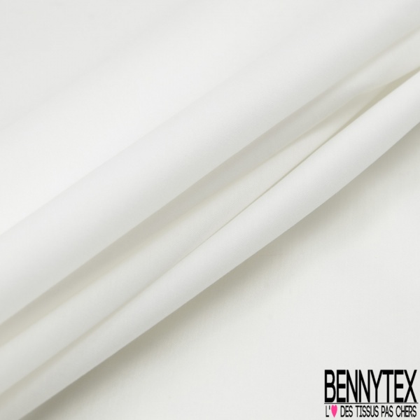 Popeline chemise coton polyamide élasthanne satiné uni blanc optique