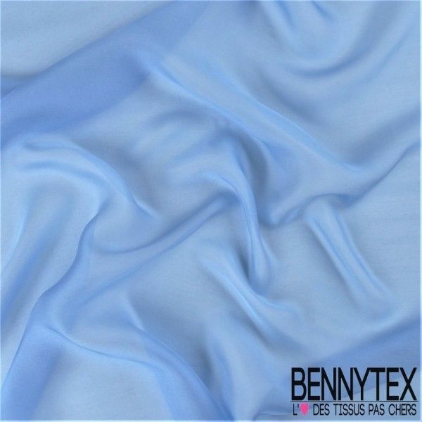 Tissu Mousseline De Soie 100% - Coupon De 5,50 M X 1,15 M, Bleu Nuit, Pour Vêtements Ou Rideaux