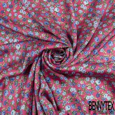Satinette polyester imprimé amérindien sinusoïde ton violet vert citron vert givré pastel