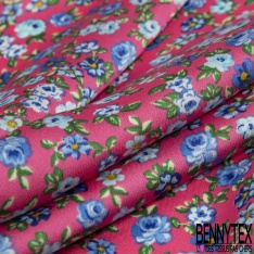 Satinette polyester imprimé amérindien sinusoïde ton violet vert citron vert givré pastel
