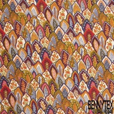 Pongé de soie motif seventie's multicolore Edition limitée