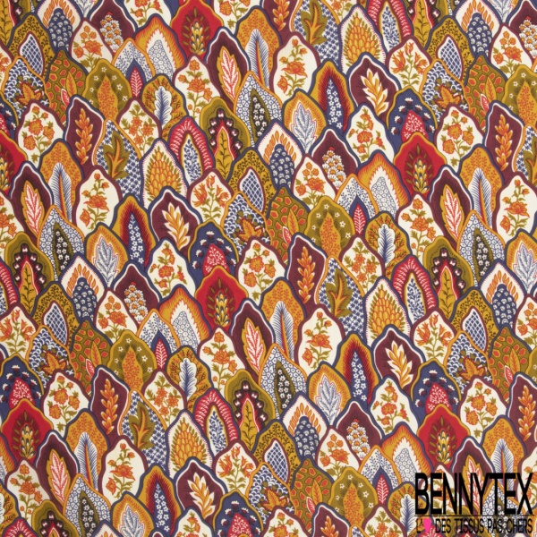 Pongé de soie motif seventie's multicolore Edition limitée