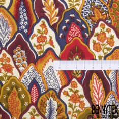 Pongé de soie motif seventie's multicolore Edition limitée