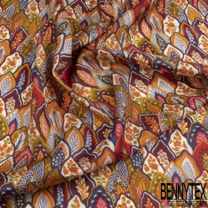 Pongé de soie motif seventie's multicolore Edition limitée