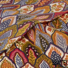 Pongé de soie motif seventie's multicolore Edition limitée
