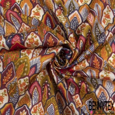 Pongé de soie motif seventie's multicolore Edition limitée