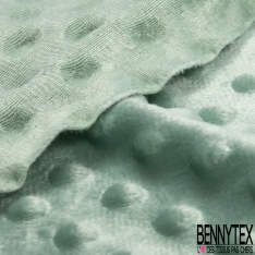 Minky Pois effet Gaufré Uni Vert Mousse