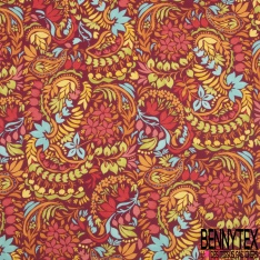 Coton Crétonne imprimé losange mandala ethnique ton anthracite mouette souris fond parchemin pastel