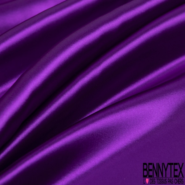 Satin polyester élasthanne océan au clair de lune