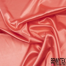 Satin polyester uni corail vif