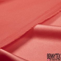 Satin polyester uni corail vif