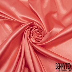 Satin polyester uni corail vif