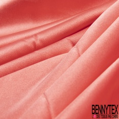 Satin polyester uni corail vif