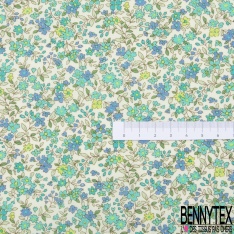 Coton imprimé minuscule fleur ton jaune orange fond blanc