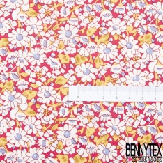Coton imprimé petite fleur gracieuse ton couleur primaire fond blanc discret