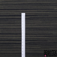 Jersey coton jacquard petite rayure fantaisie bleu nuit bleu horizon