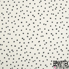 Crêpe viscose grand imprimé feuillage tropicale fond blanc cassé