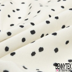 Crêpe viscose grand imprimé feuillage tropicale fond blanc cassé