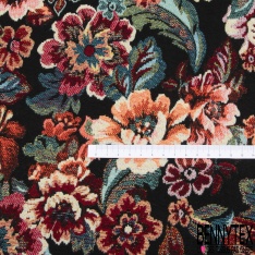 Jacquard coton viscose lurex fuschia rayure fantaisie dentelle coloris pêche de Géorgie
