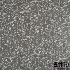 Coupon 3m Mousseline polyester imprimé floral géométrique fond lie de vin