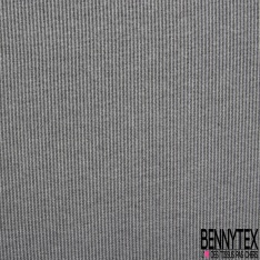 Maille côtelée 2x5 viscose fine rayure verticale ton noir blanc