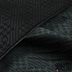 Polyamide élasthanne lingerie motif maille jersey tricot noir fond bruyère